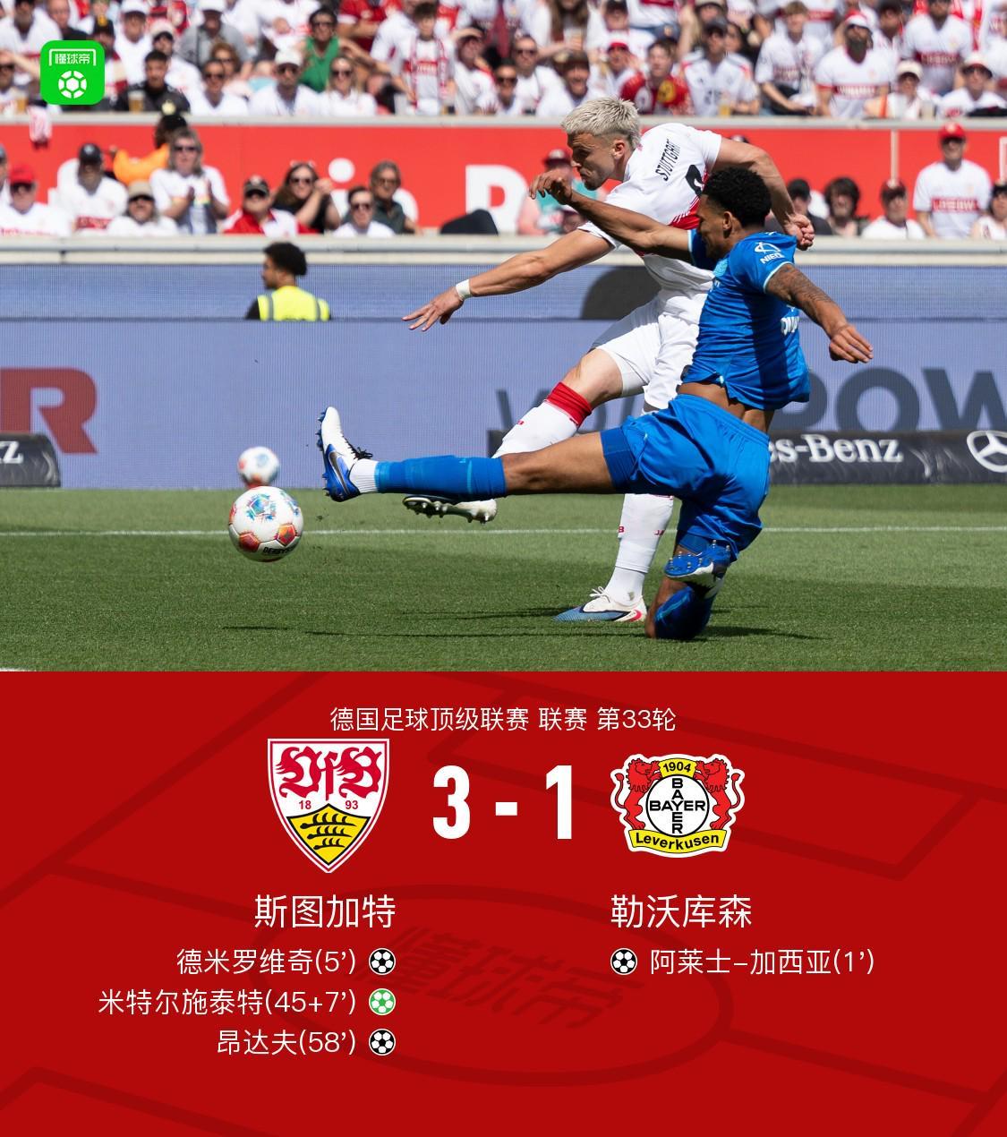 FB体育官方入口-斯图加特3-1逆转药厂升至联赛第四，德米罗维奇、昂达夫破门
